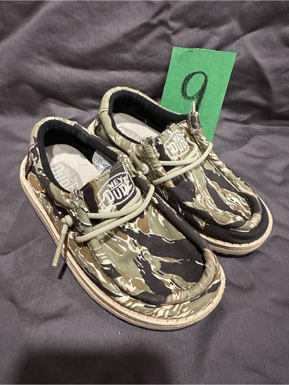 Hey Dude Kids Camouflage Slip-On Sneakers in Green and Brown